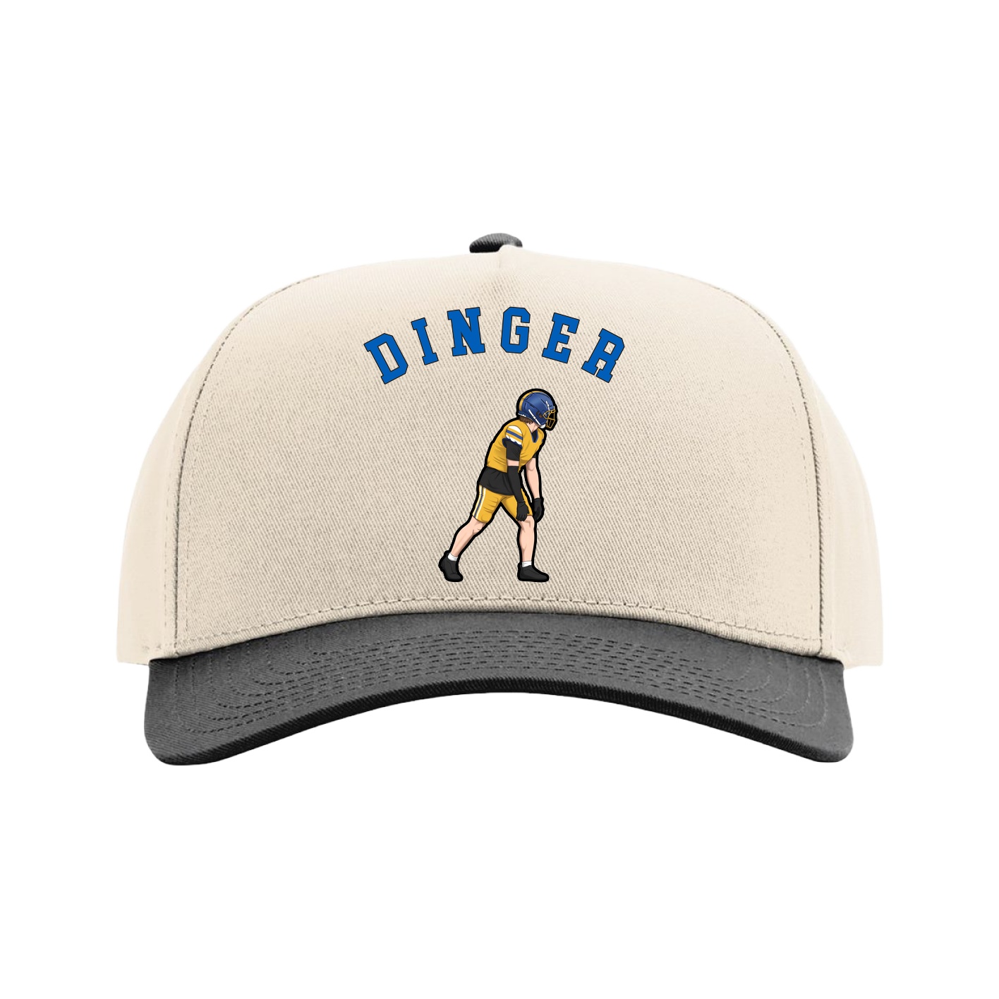 Full Fabric Five-Panel Champ Cap — Shirsey Arch in Cream/Black