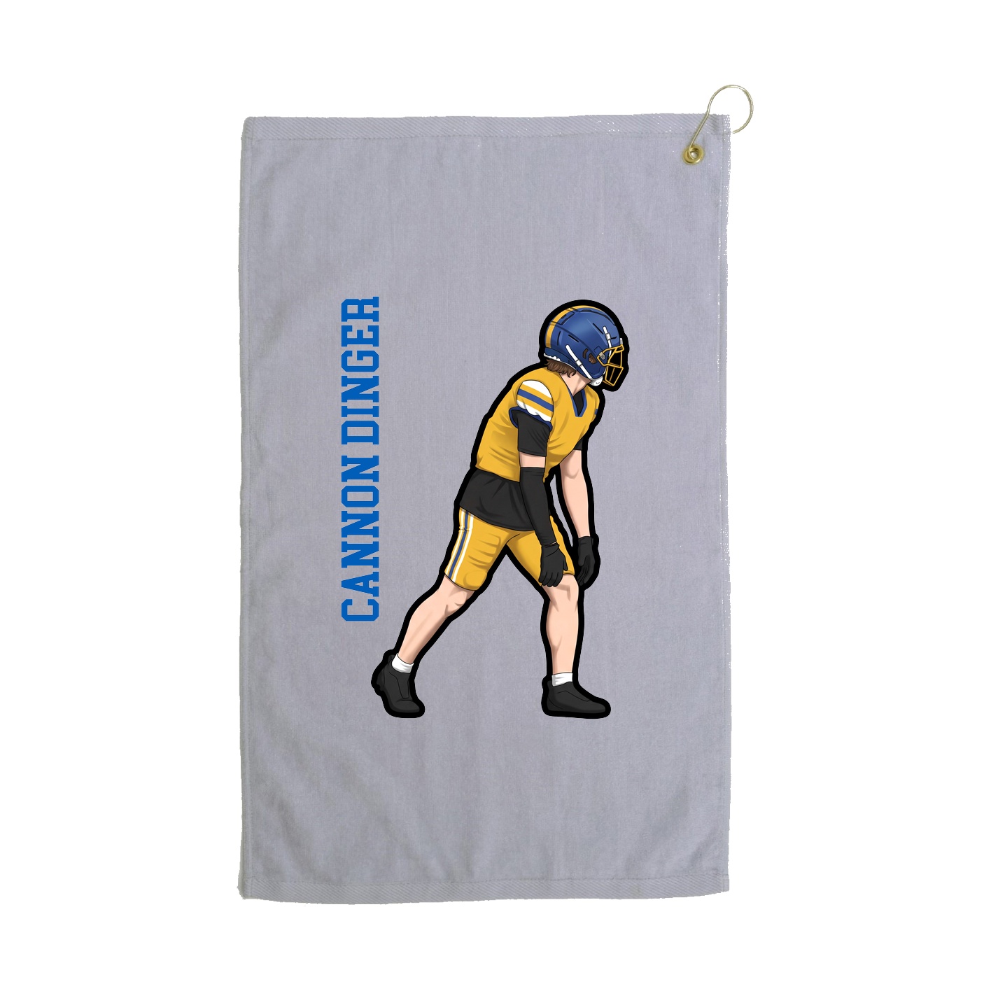Golf Towel — Name Vertical in Grey