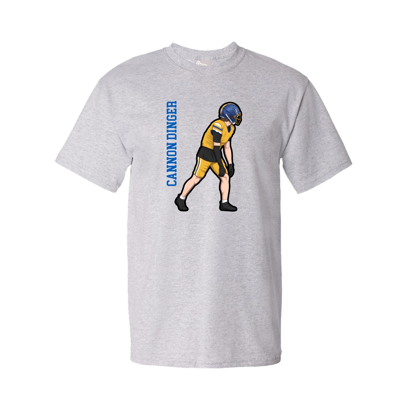 Youth Tee — Name Vertical in Grey