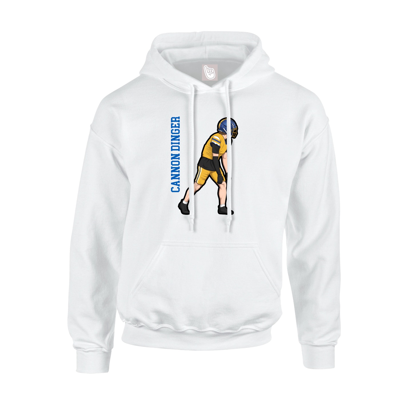 Hoodie — Name Vertical in White