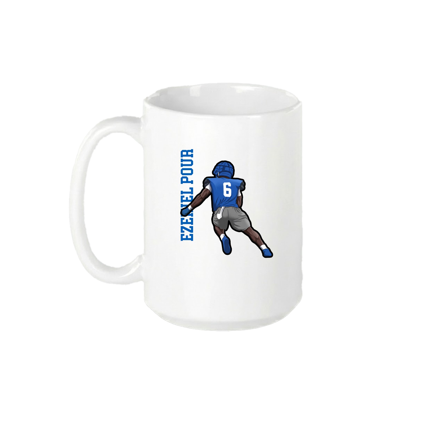 15oz Coffee Mug — Name Vertical in White