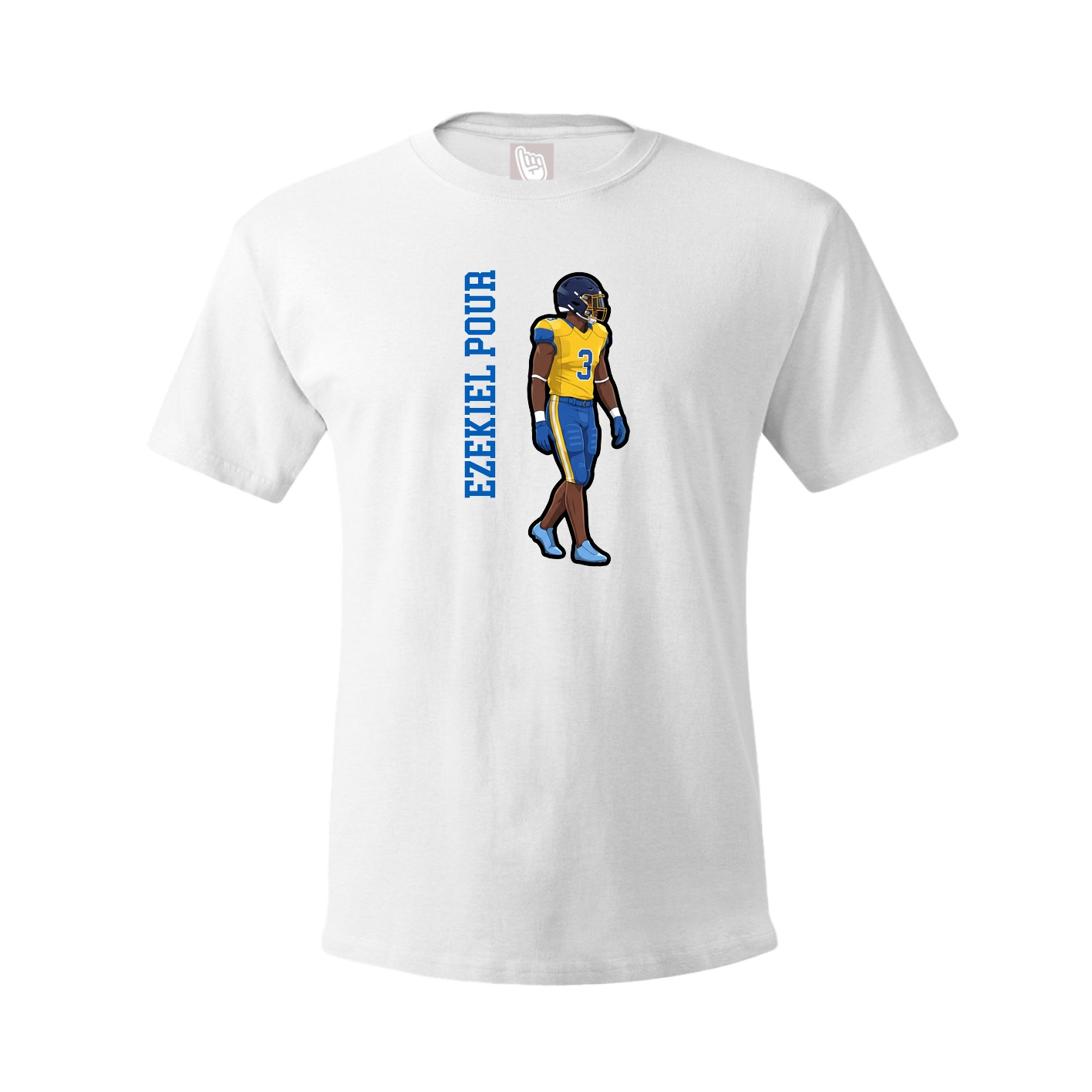 Tee — Name Vertical in White