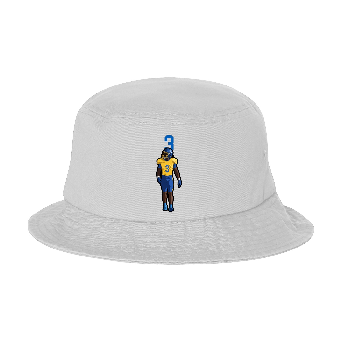 Bucket Cap — Number Top in White