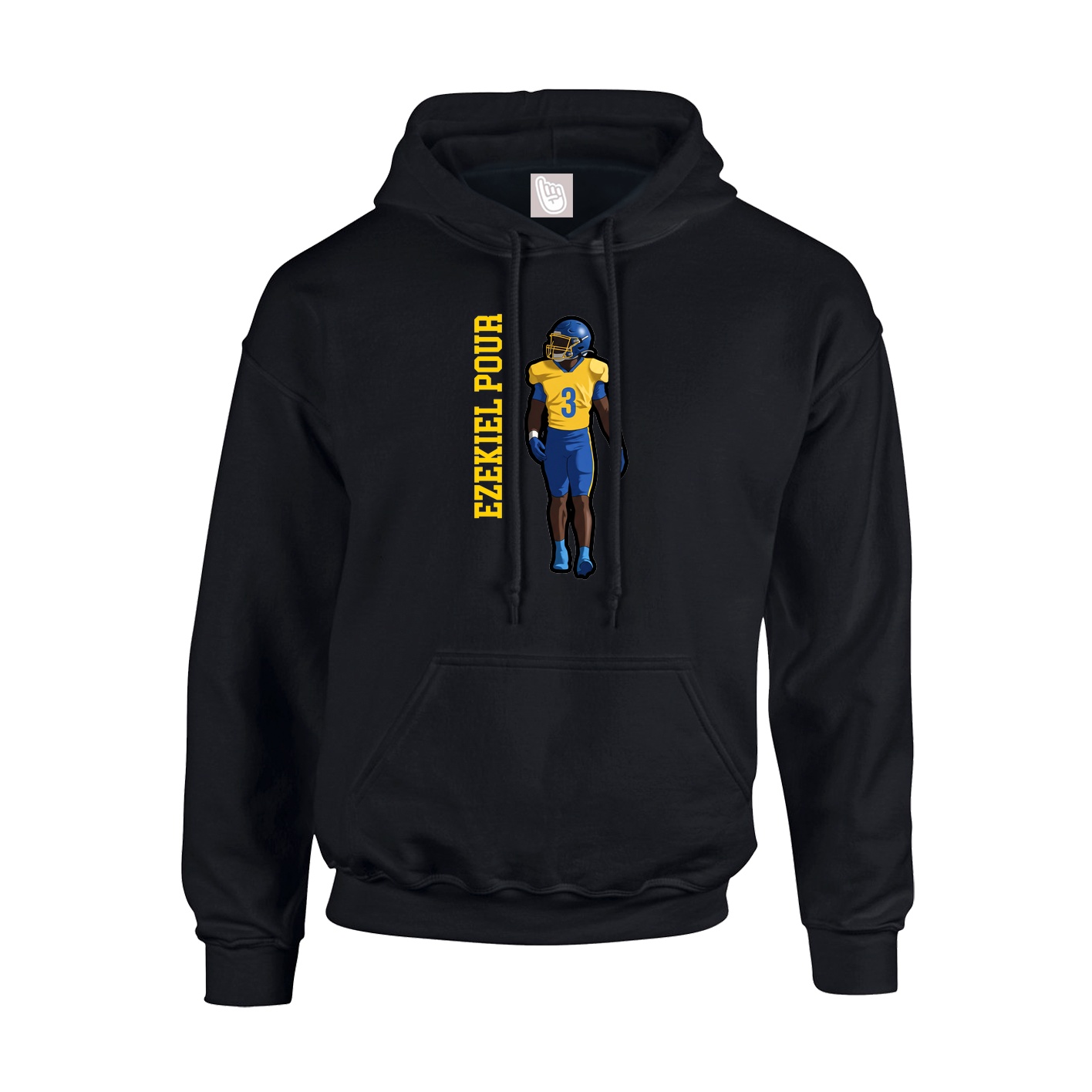Hoodie — Name Vertical in Black