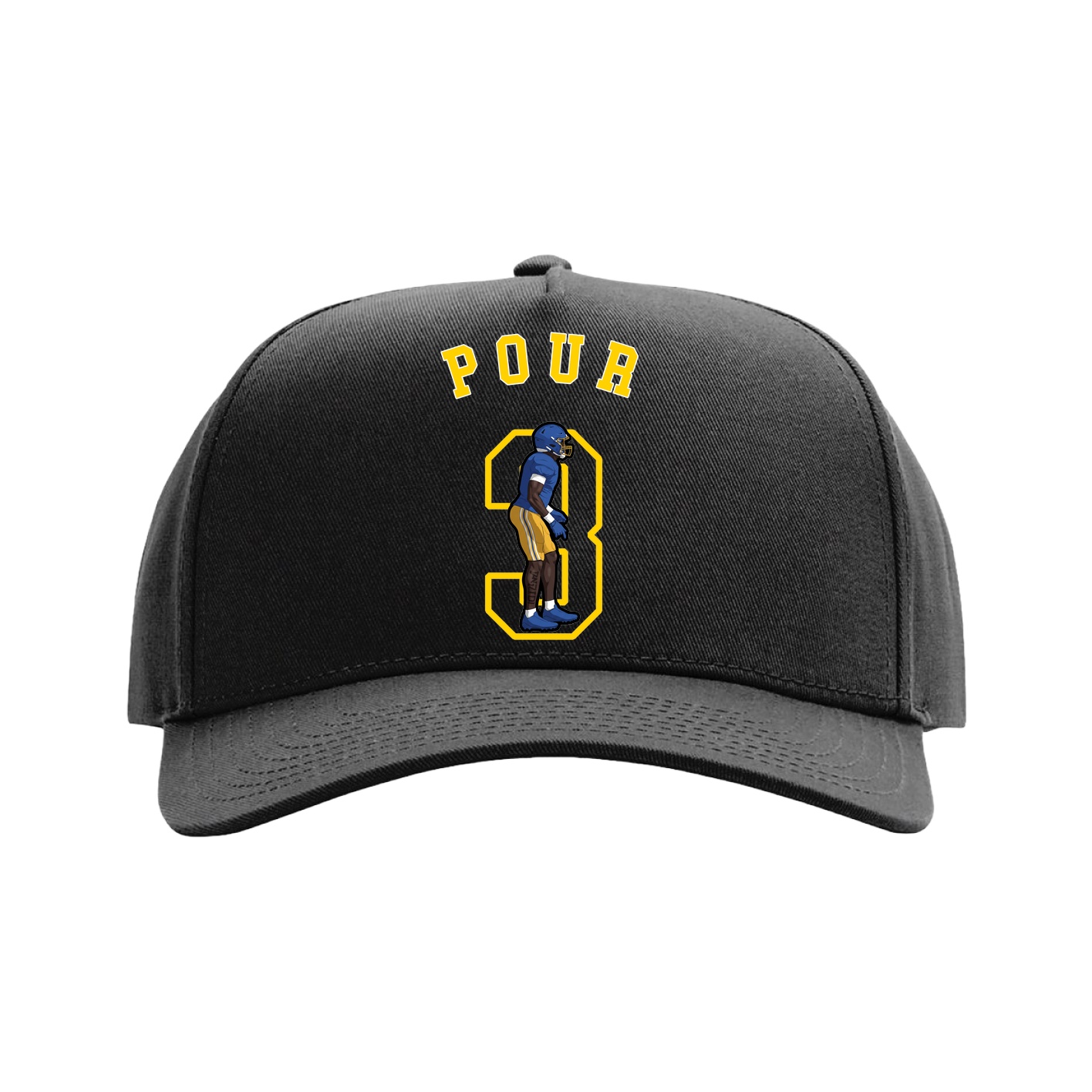 Full Fabric Five-Panel Champ Cap — Shirsey Arch in Black