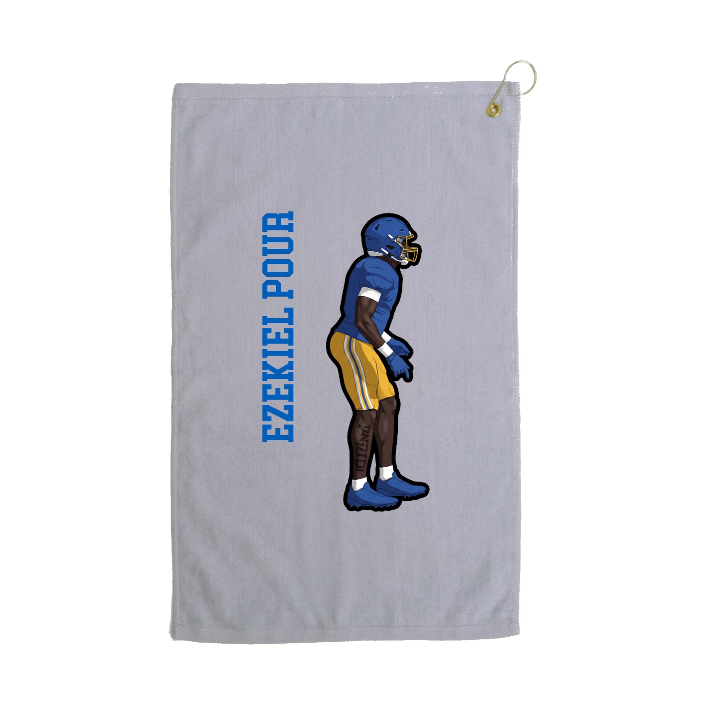 Golf Towel — Name Vertical in Grey