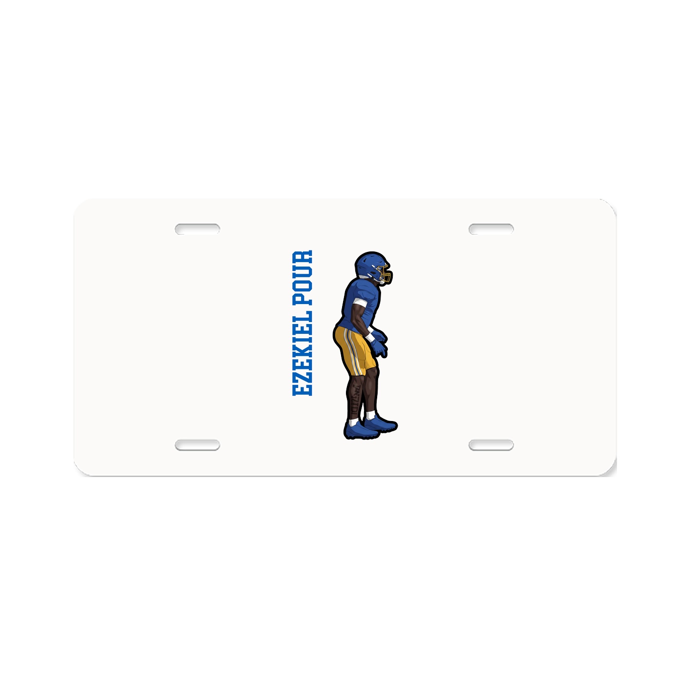 License Plate — Name Vertical in Classic