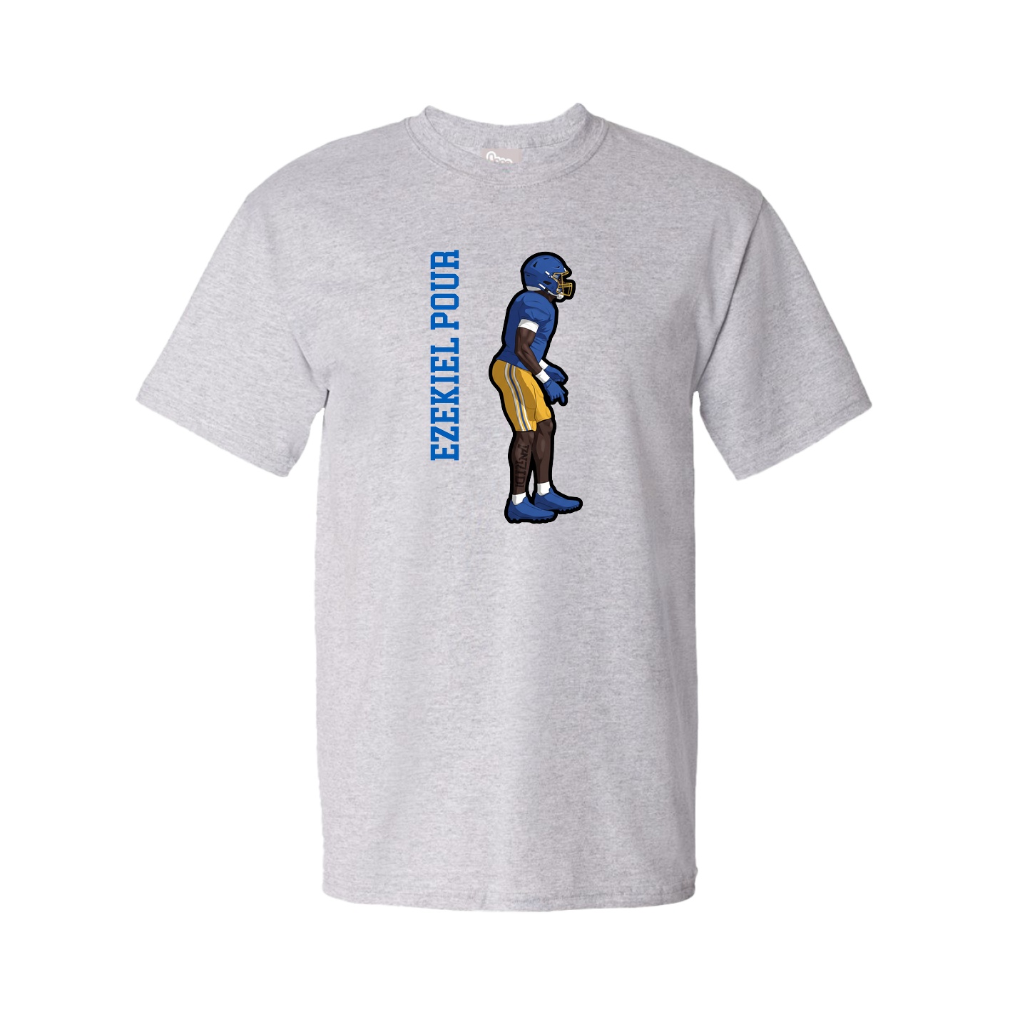 Tee — Name Vertical in Grey
