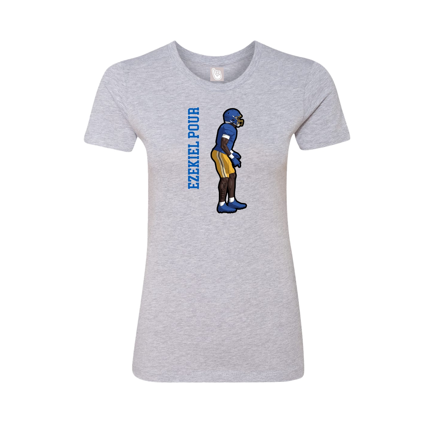 Womens Tee — Name Vertical in Grey