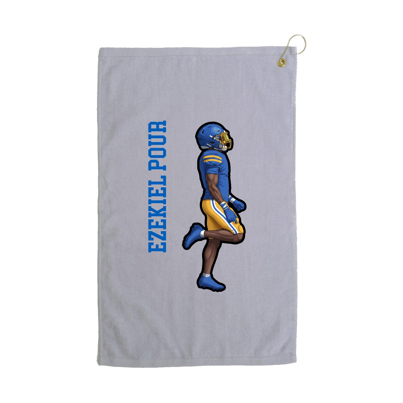 Golf Towel — Name Vertical in Grey
