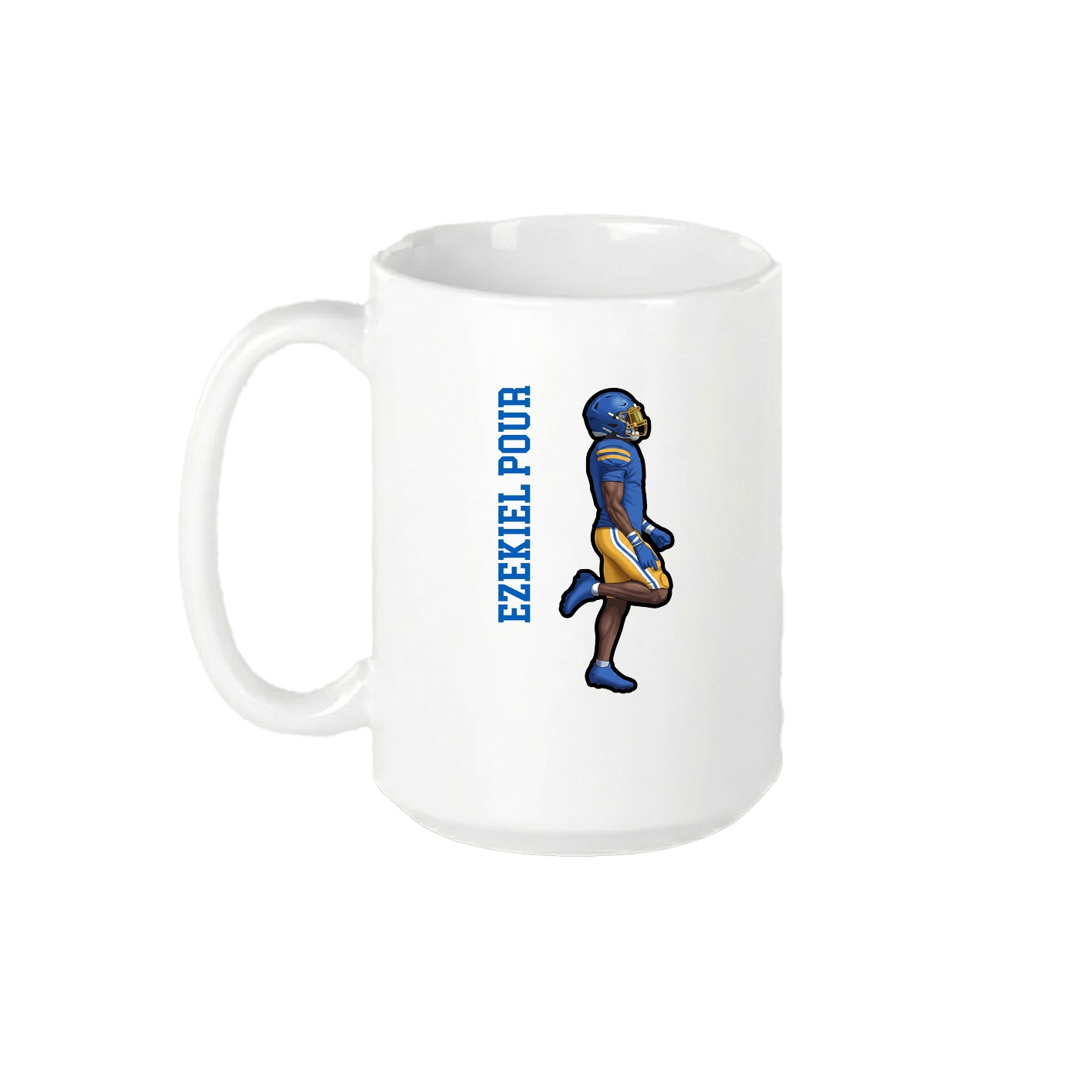 15oz Coffee Mug — Name Vertical in White