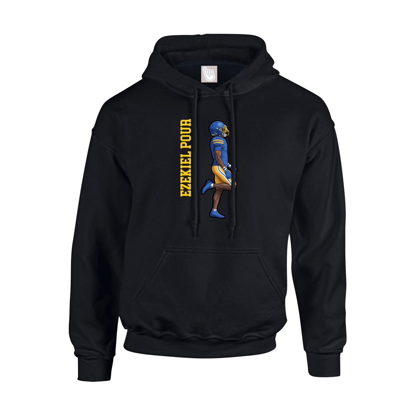 Youth Hoodie — Name Vertical in Black