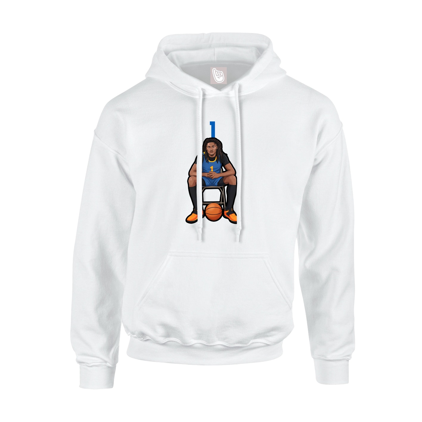 Youth Hoodie — Number Top in White