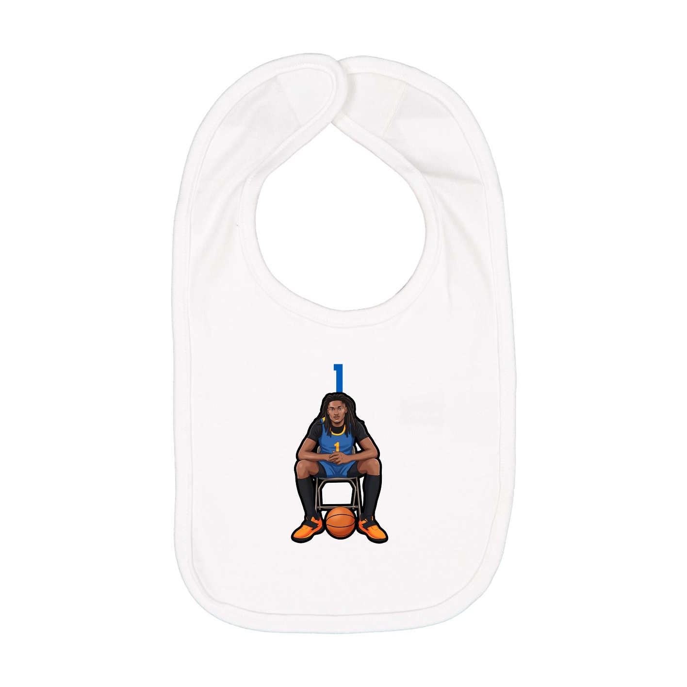 Infant Bib — Number Top in White