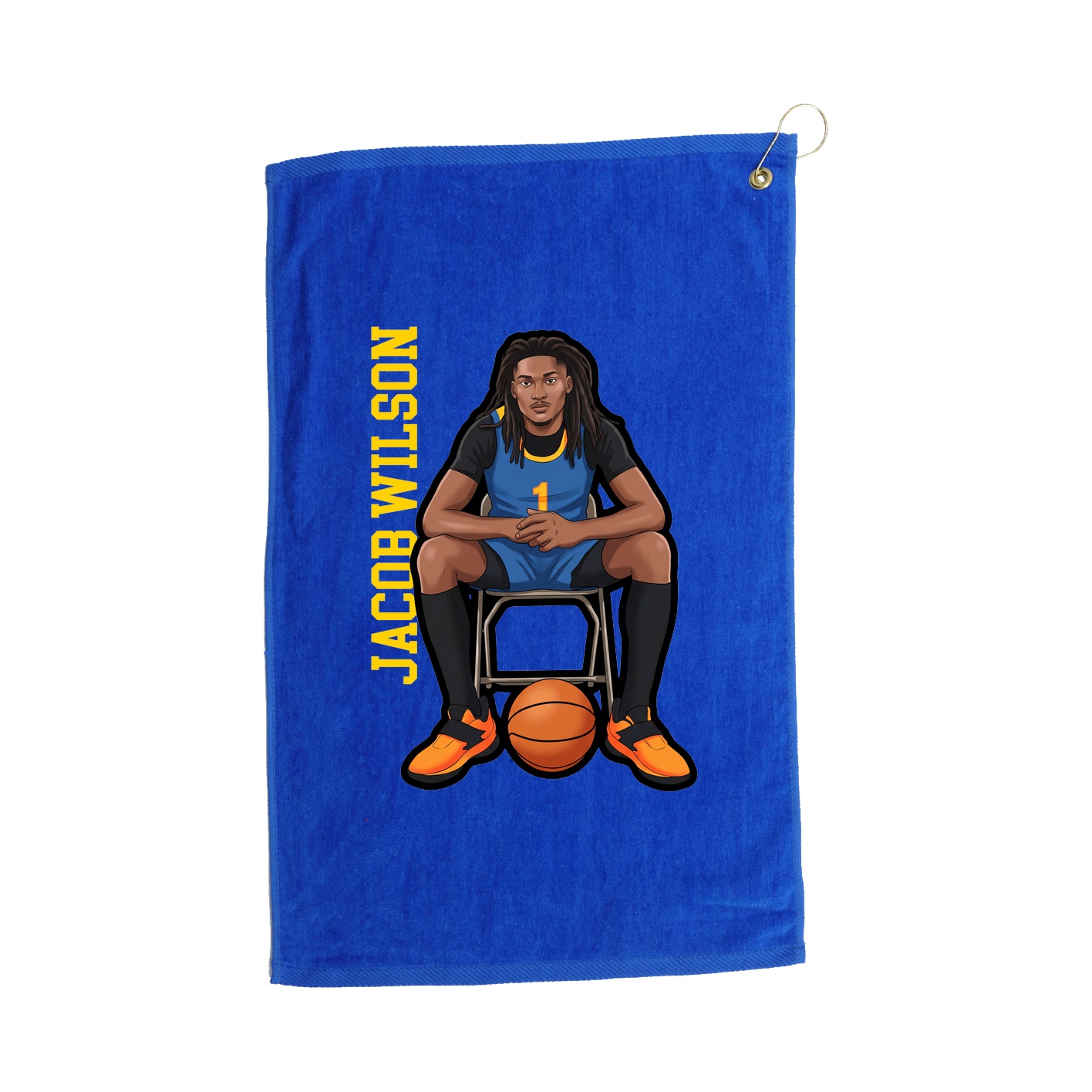 Golf Towel — Name Vertical in Royal