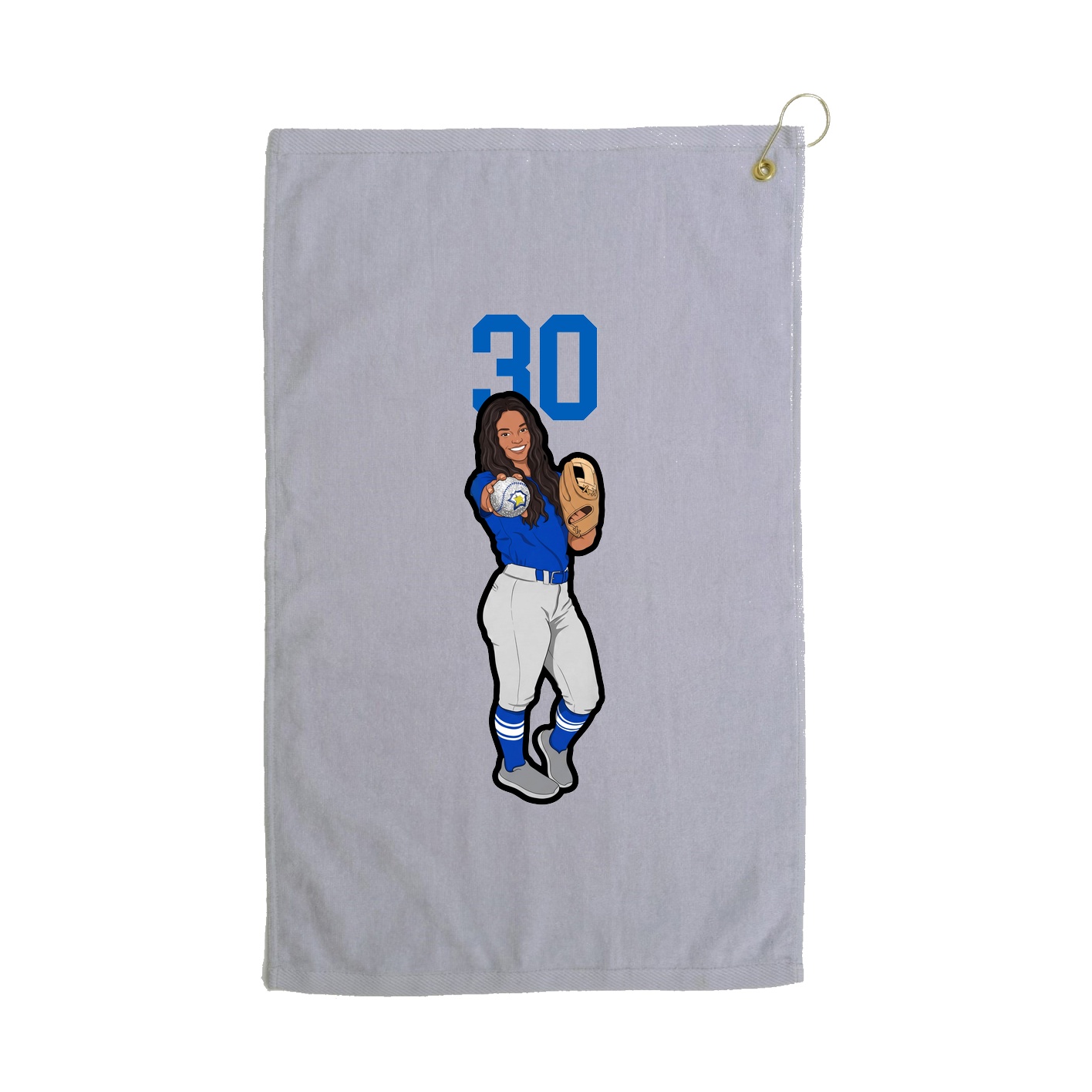 Golf Towel — Number Top in Grey
