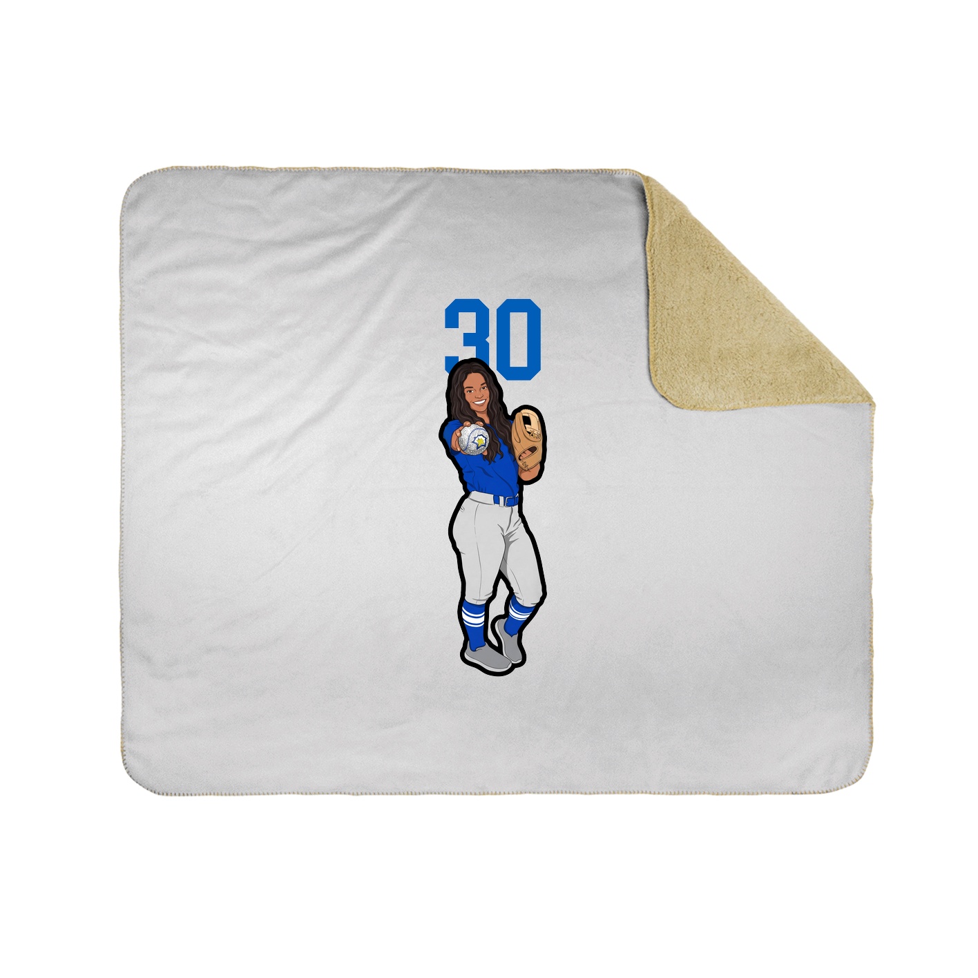Throw Blanket — Number Top in White