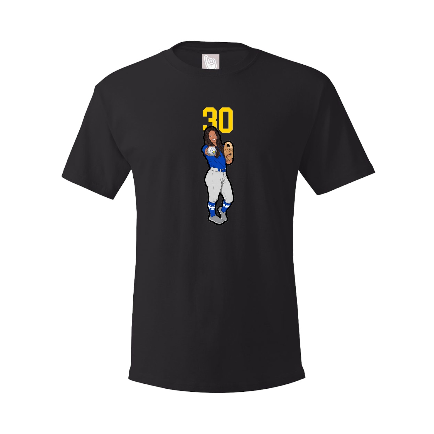 Youth Tee — Number Top in Black