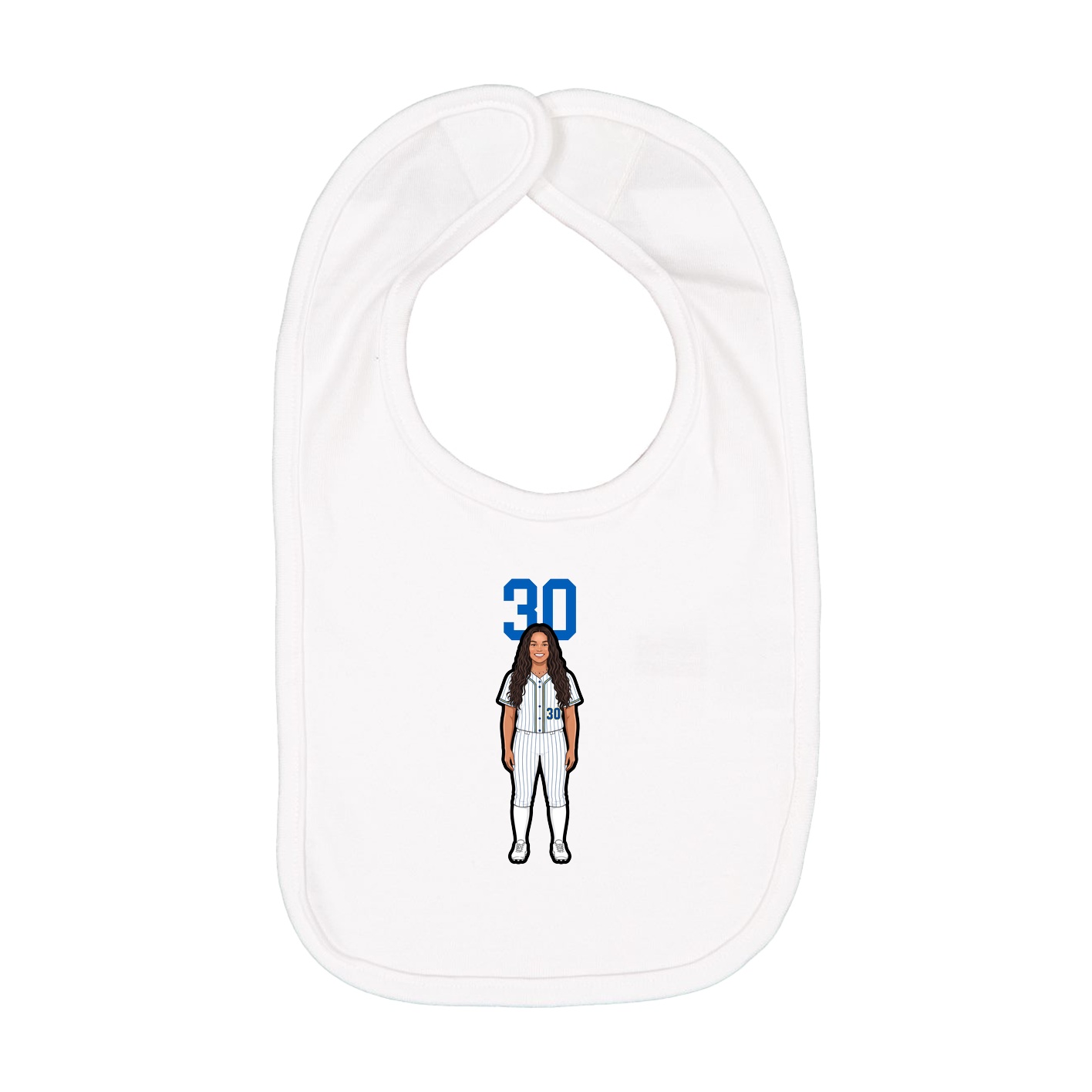 Infant Bib — Number Top in White