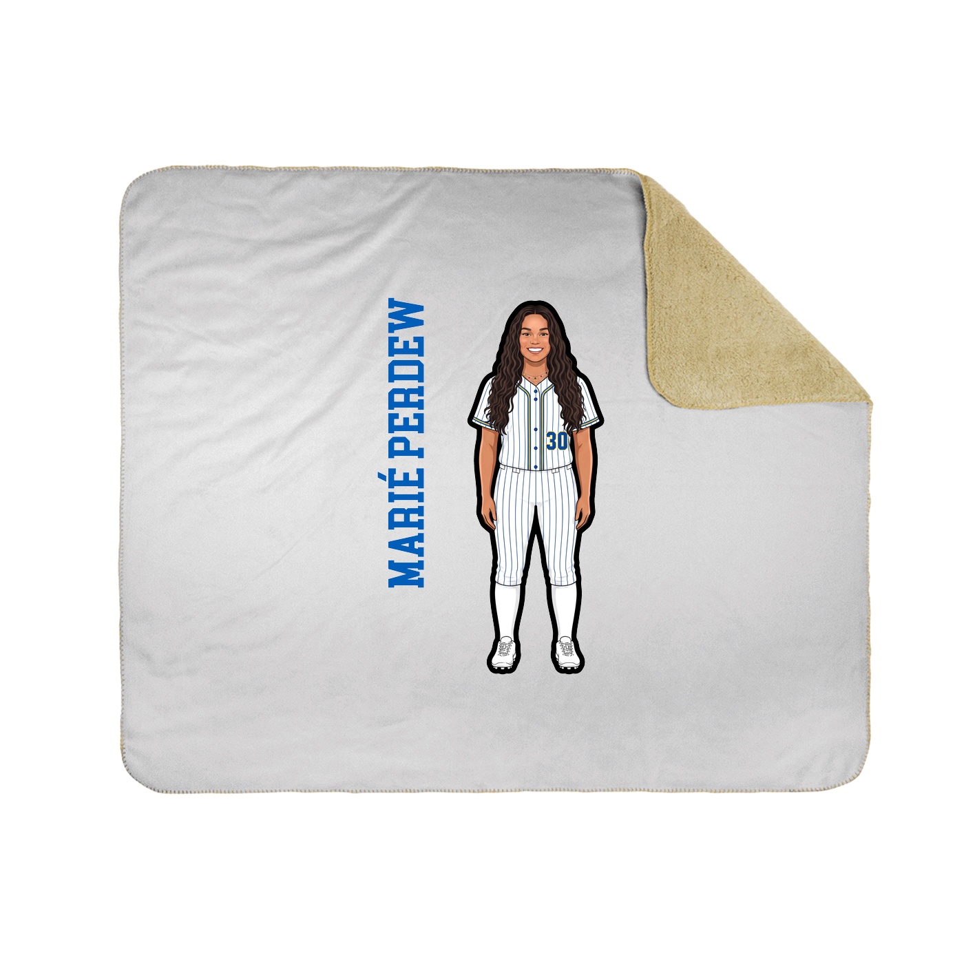 Throw Blanket — Name Vertical in White