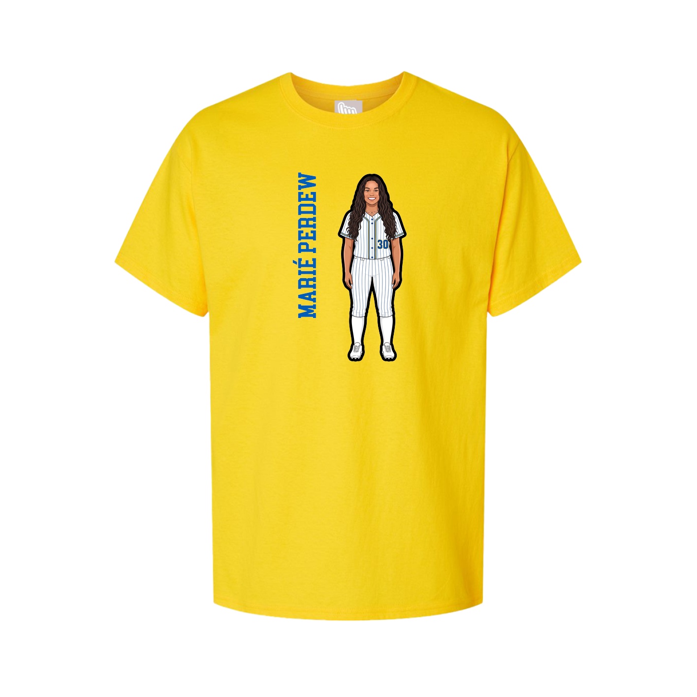 Youth Tee — Name Vertical in Gold
