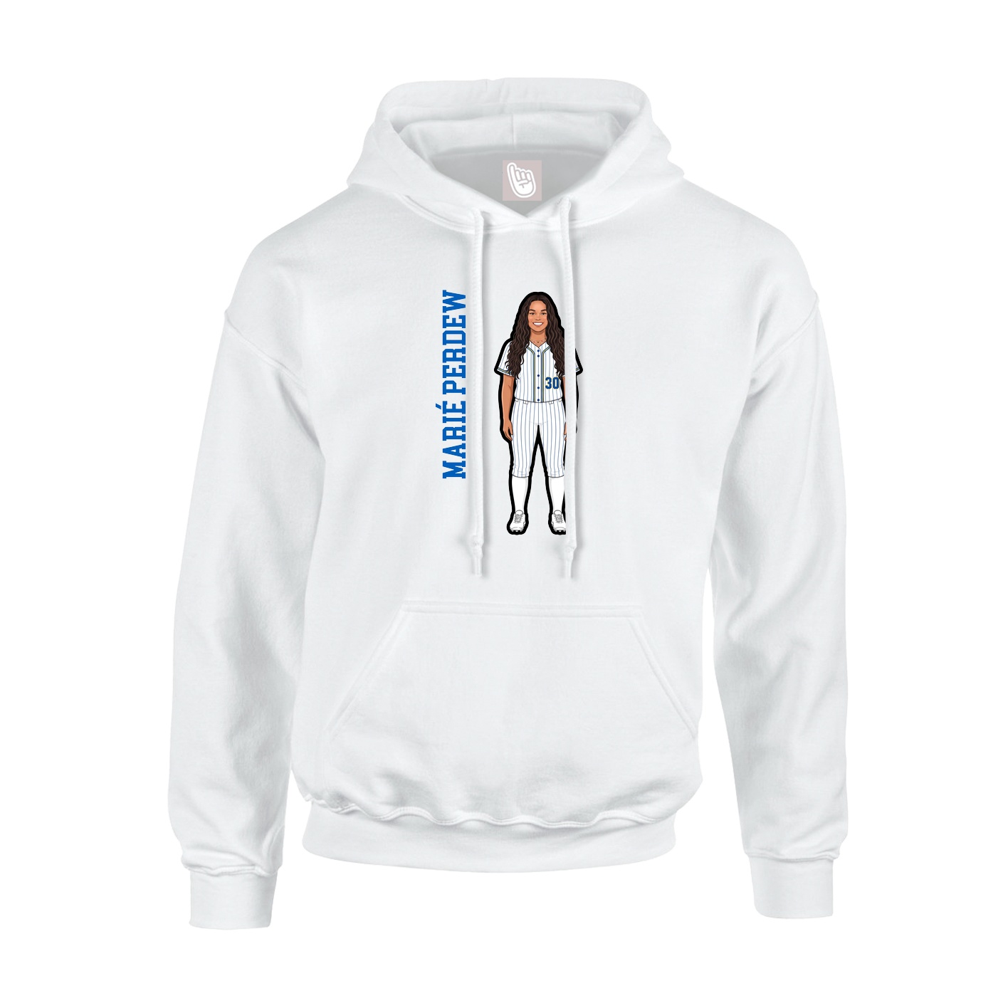 Hoodie — Name Vertical in White