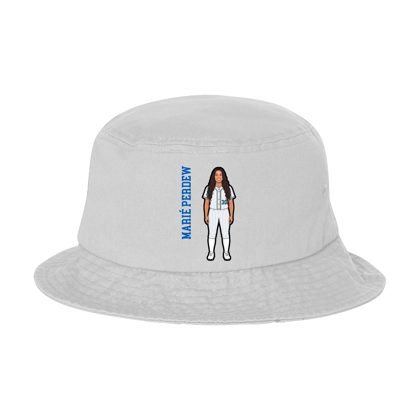 Bucket Cap — Name Vertical in White