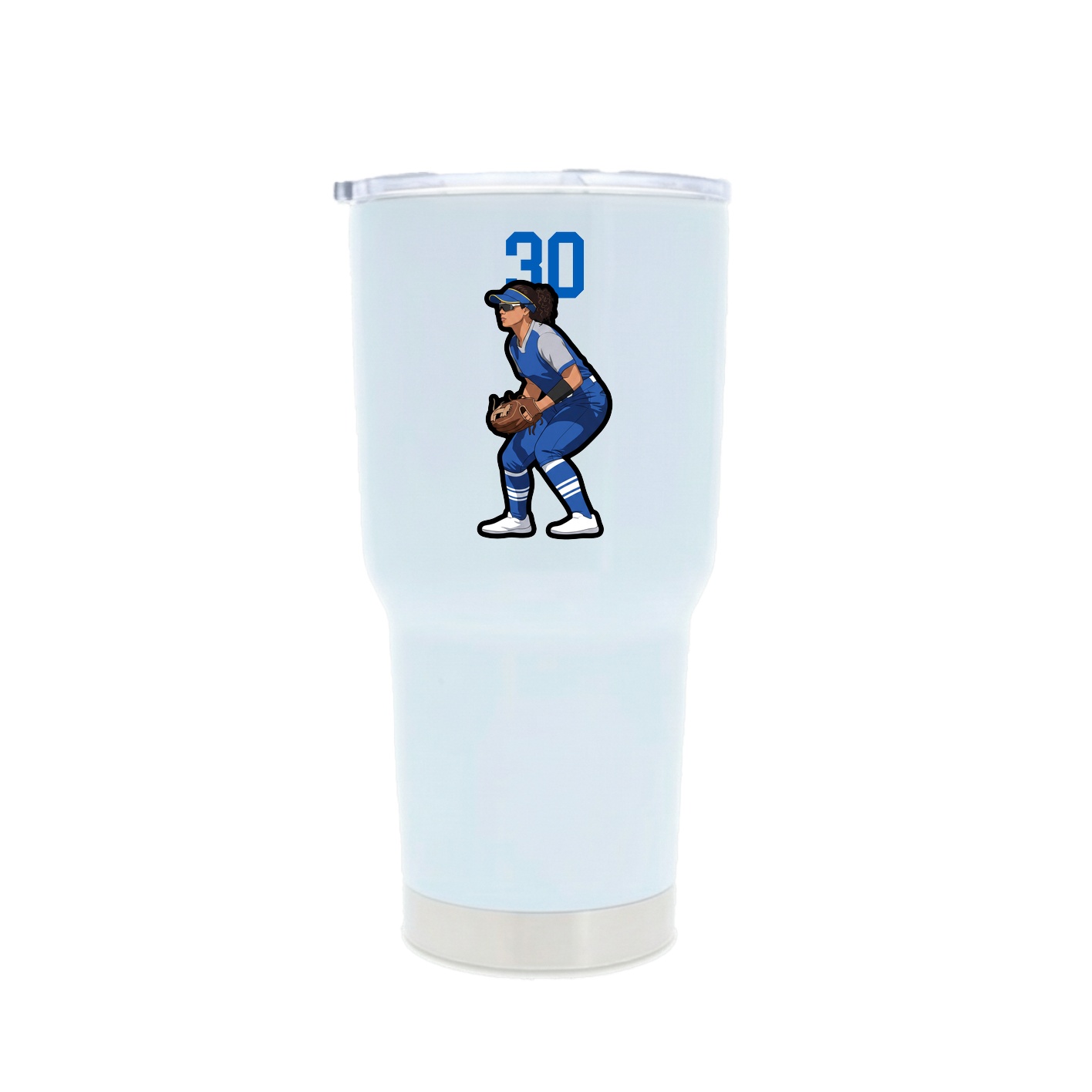 30oz Stainless Steel Tumbler — Number Top in White