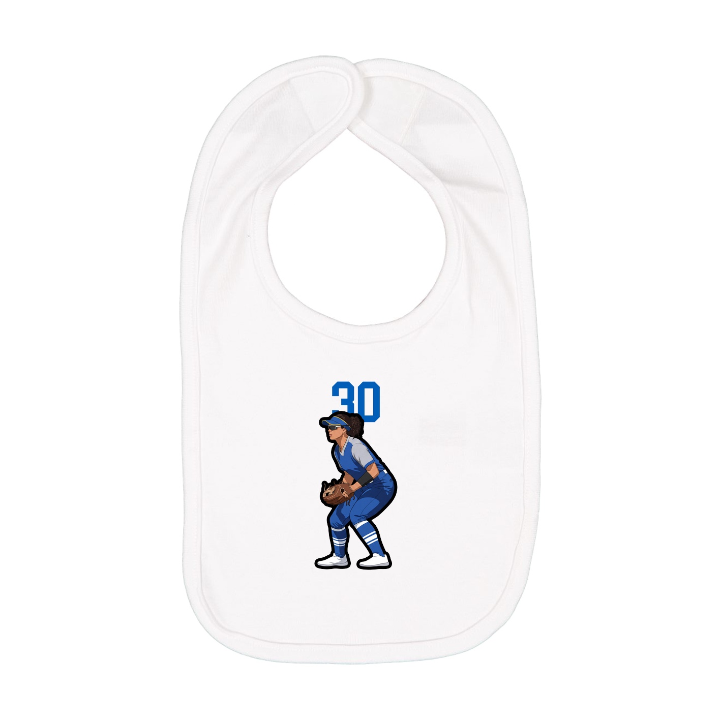 Infant Bib — Number Top in White
