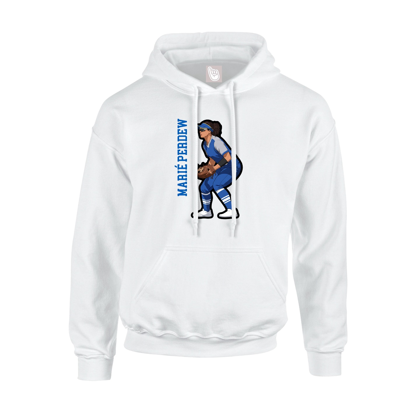 Youth Hoodie — Name Vertical in White