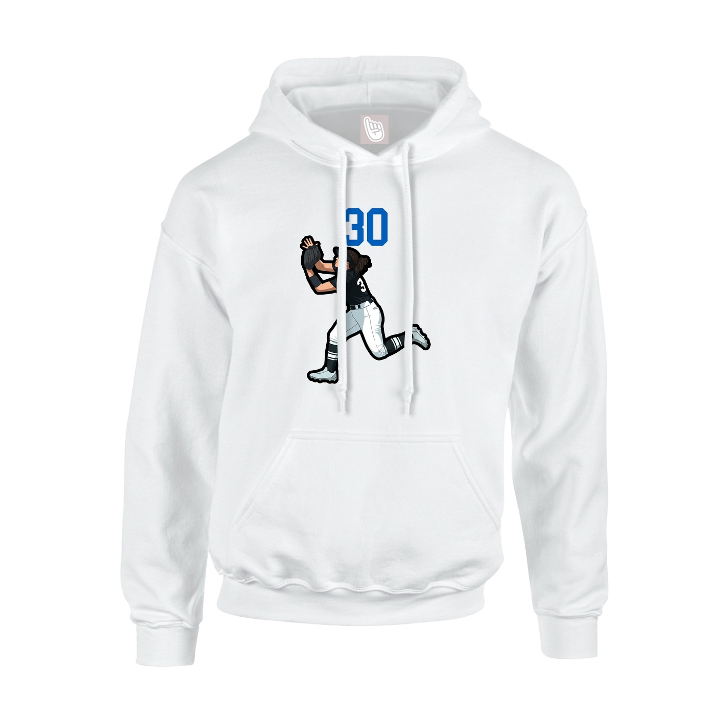 Youth Hoodie — Number Top in White