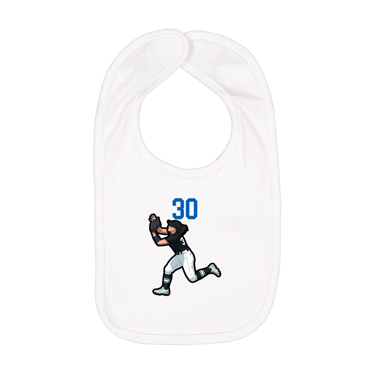 Infant Bib — Number Top in White
