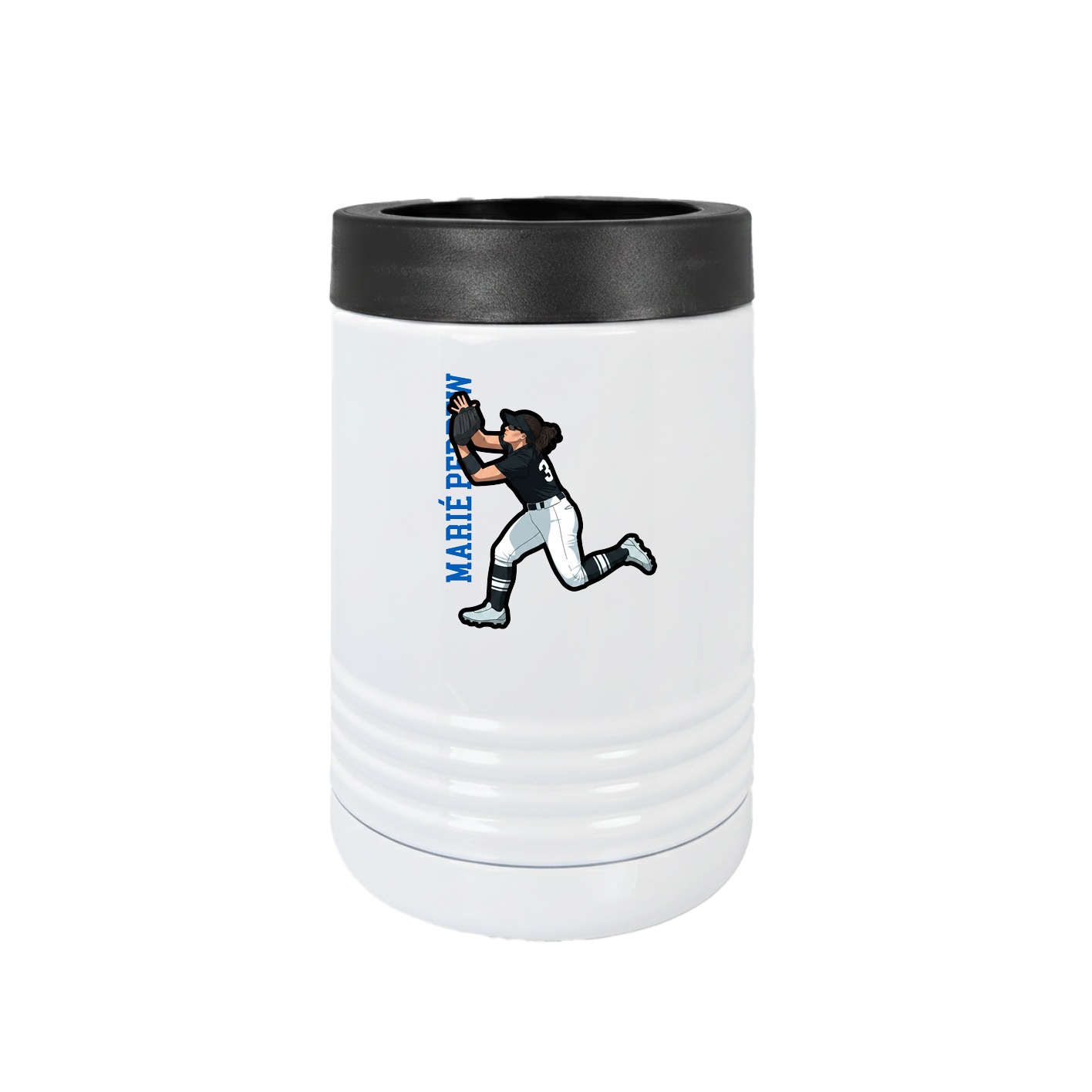 Beverage Holder — Name Vertical in White