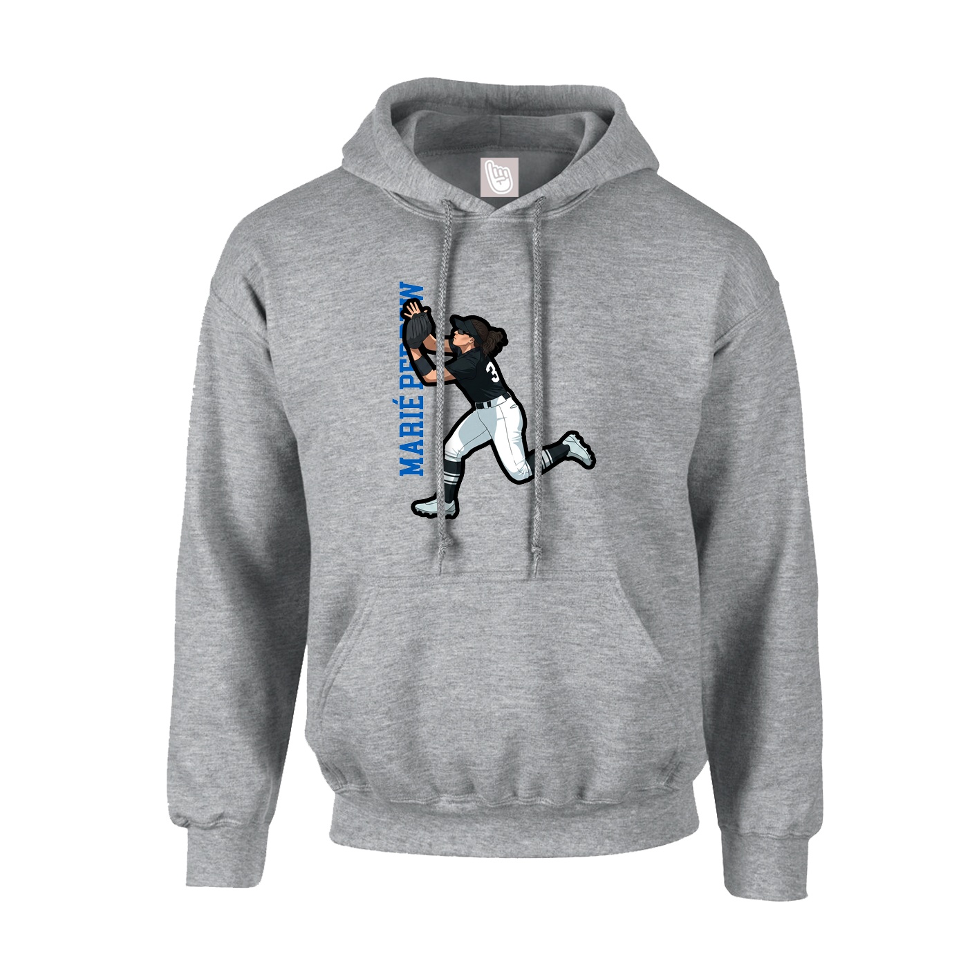 Youth Hoodie — Name Vertical in Grey