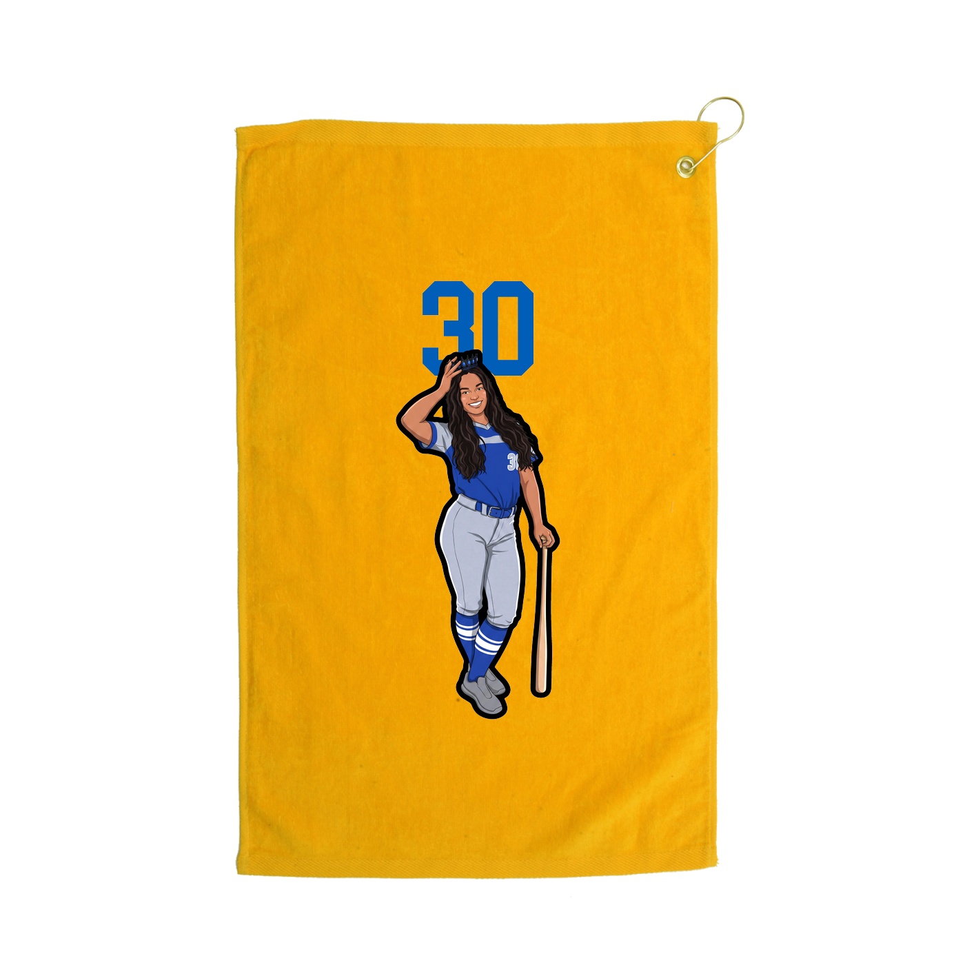 Golf Towel — Number Top in Gold