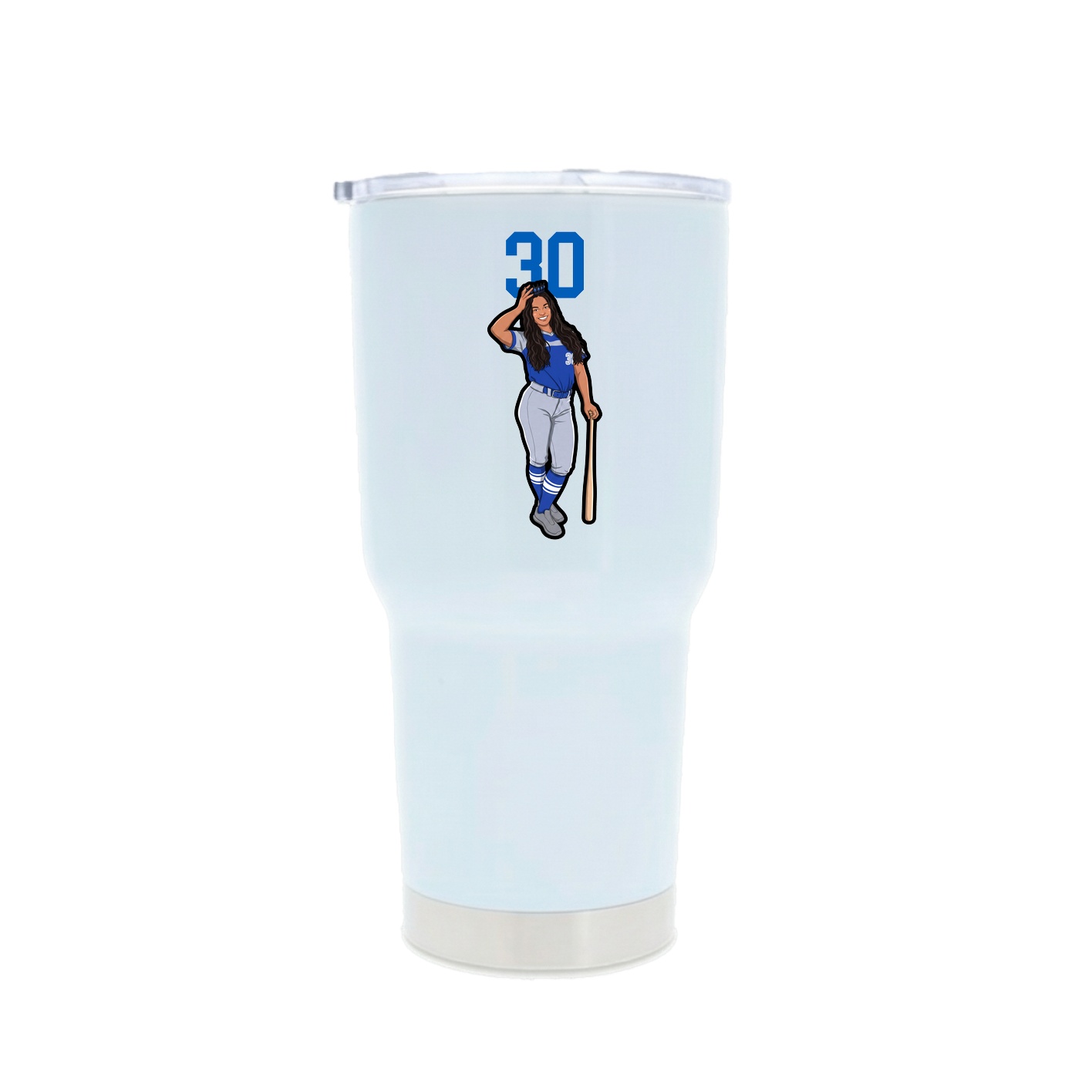 30oz Stainless Steel Tumbler — Number Top in White