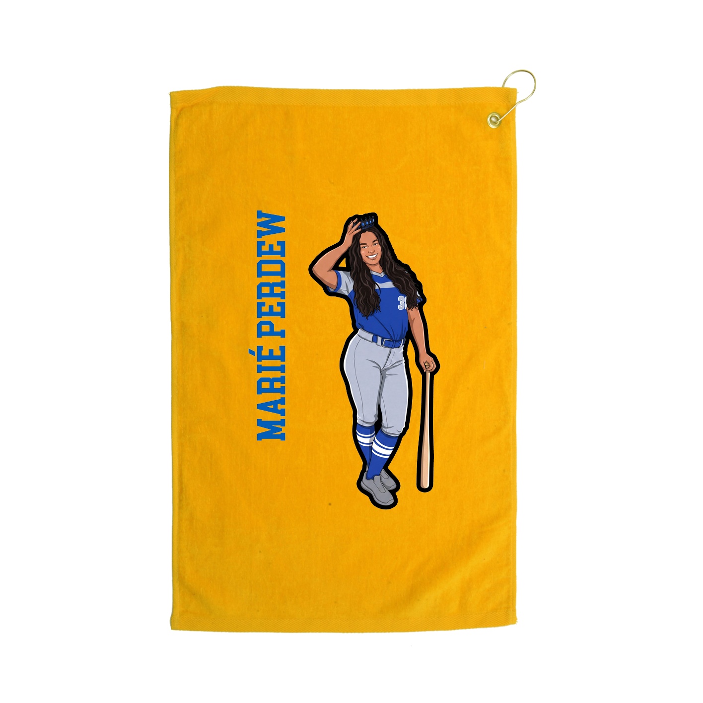 Golf Towel — Name Vertical in Gold