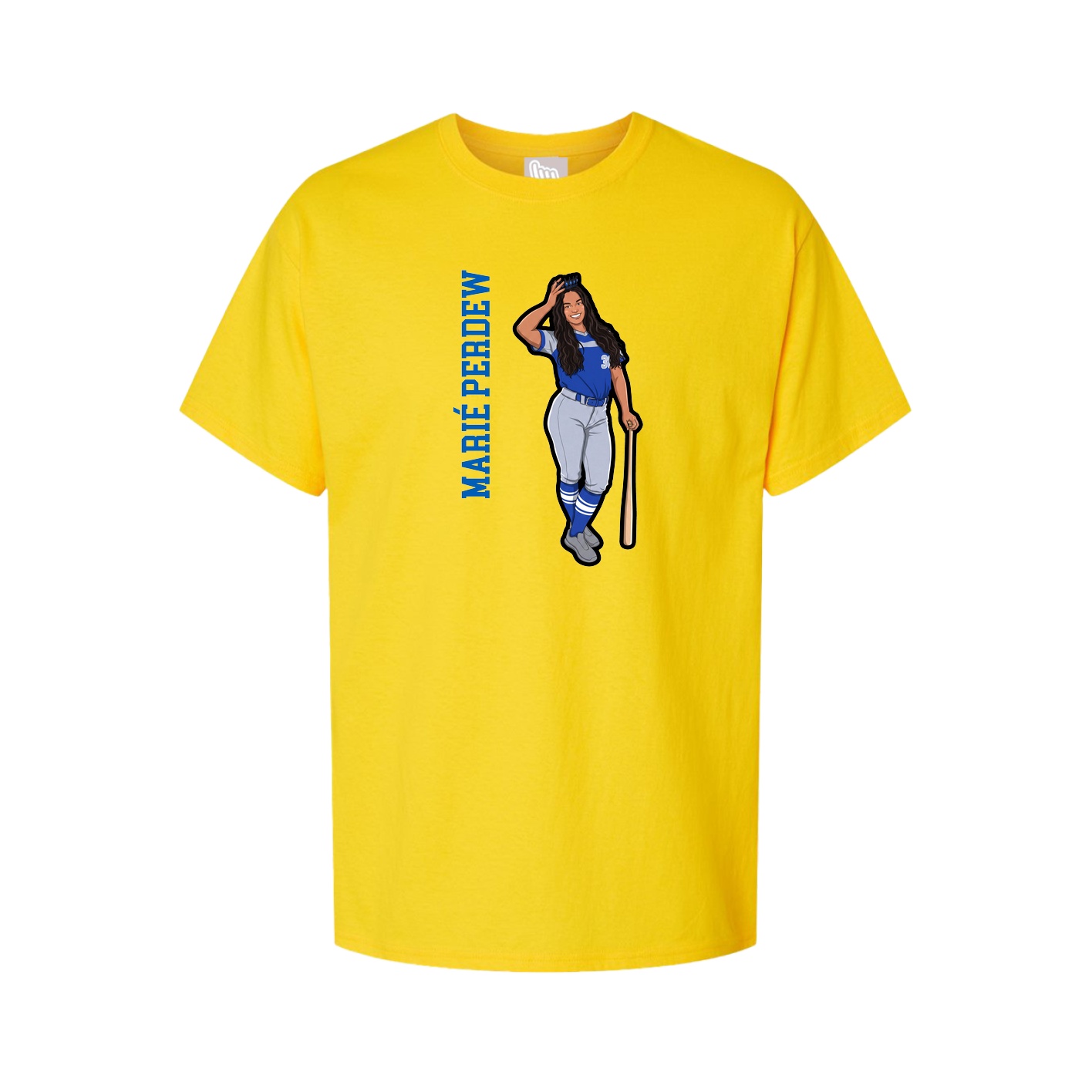 Youth Tee — Name Vertical in Gold