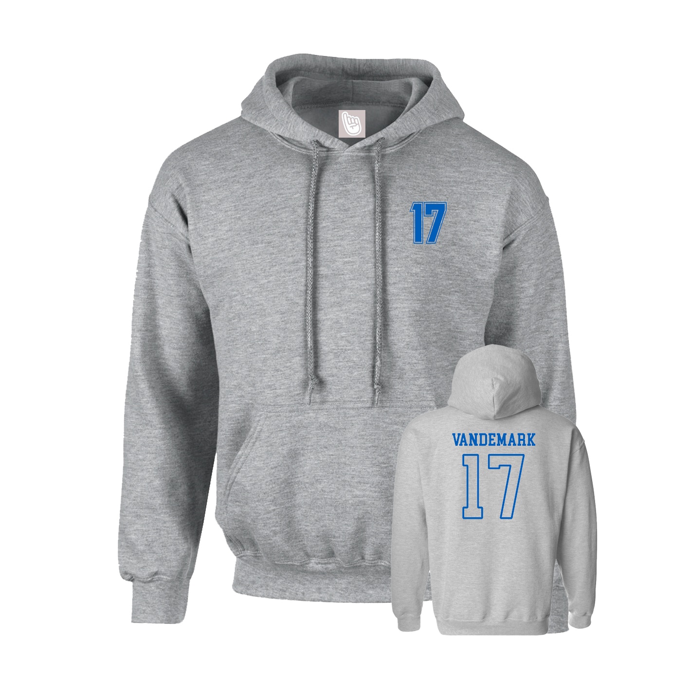 Hoodie — Chest Back in Grey