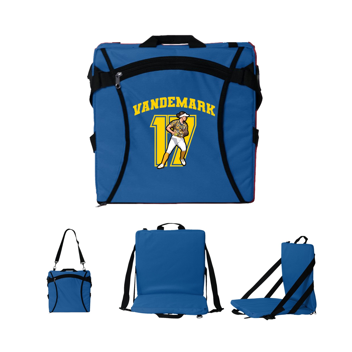 Folding Stadium Seat — Number in Royal