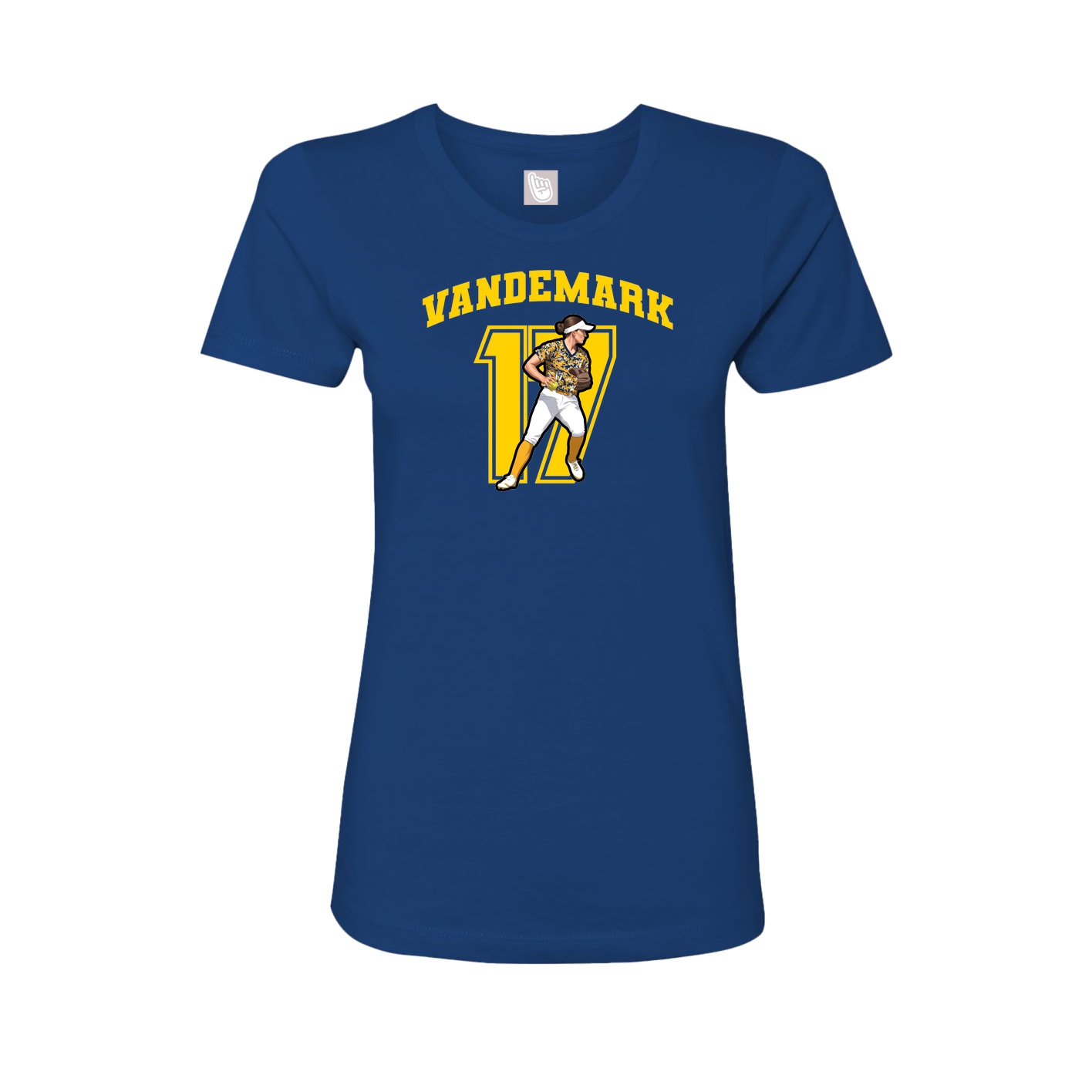 Fitted Women's Tee — Number in Royal