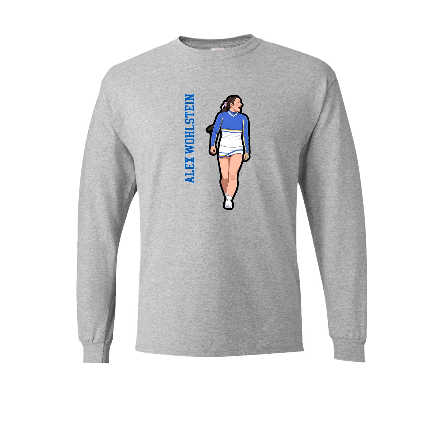 Long Sleeve Tee — Name Vertical in Grey
