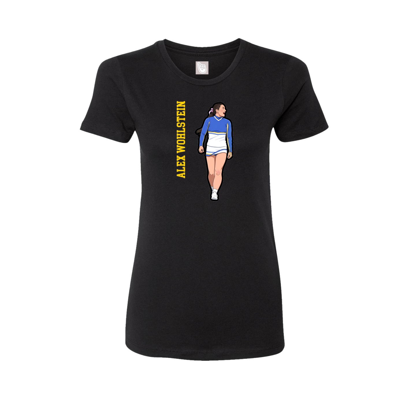 Womens Tee — Name Vertical in Black