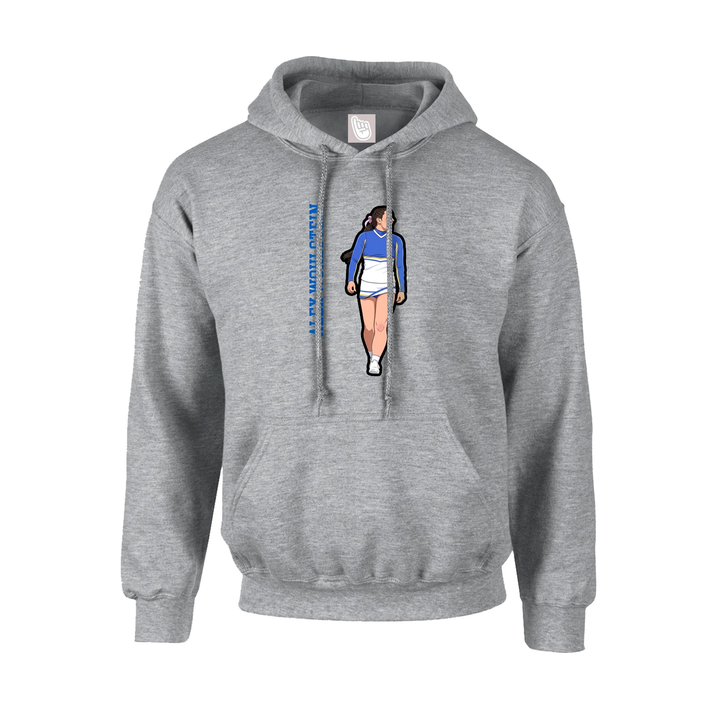 Hoodie — Name Vertical in Grey