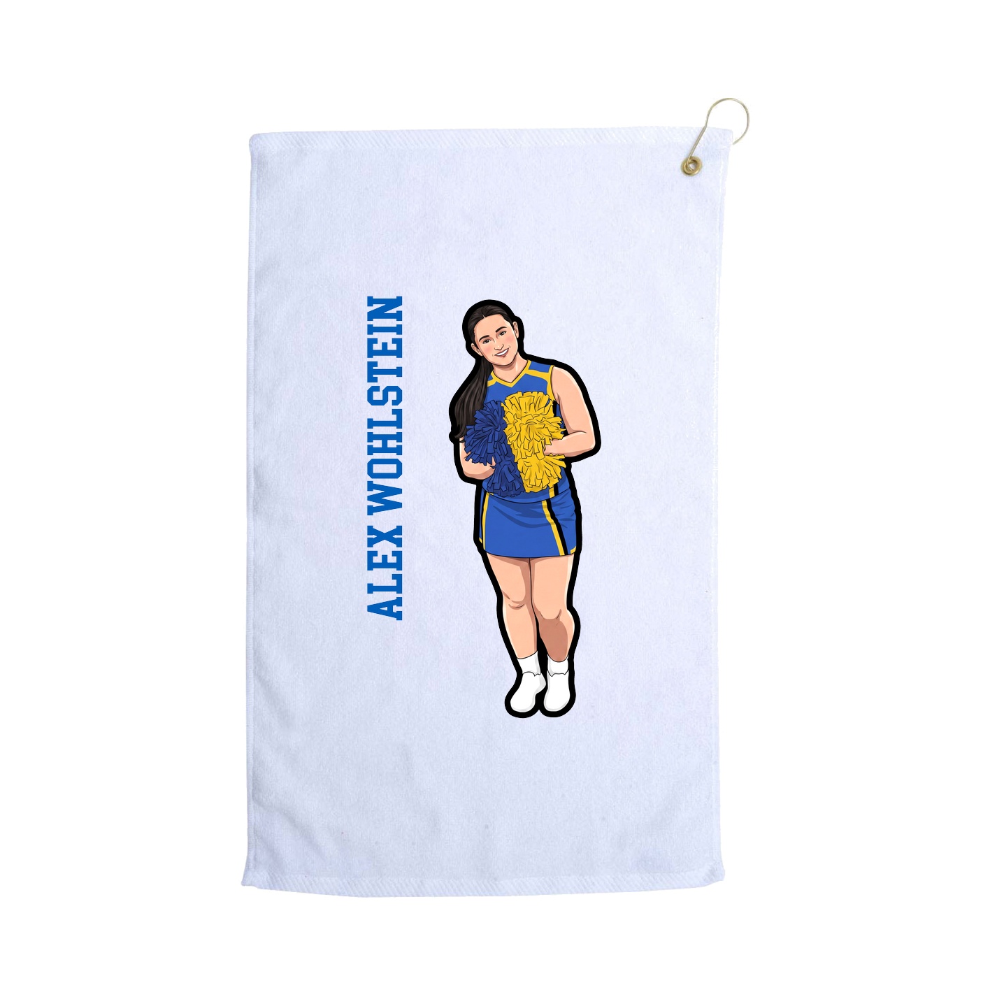 Golf Towel — Name Vertical in White
