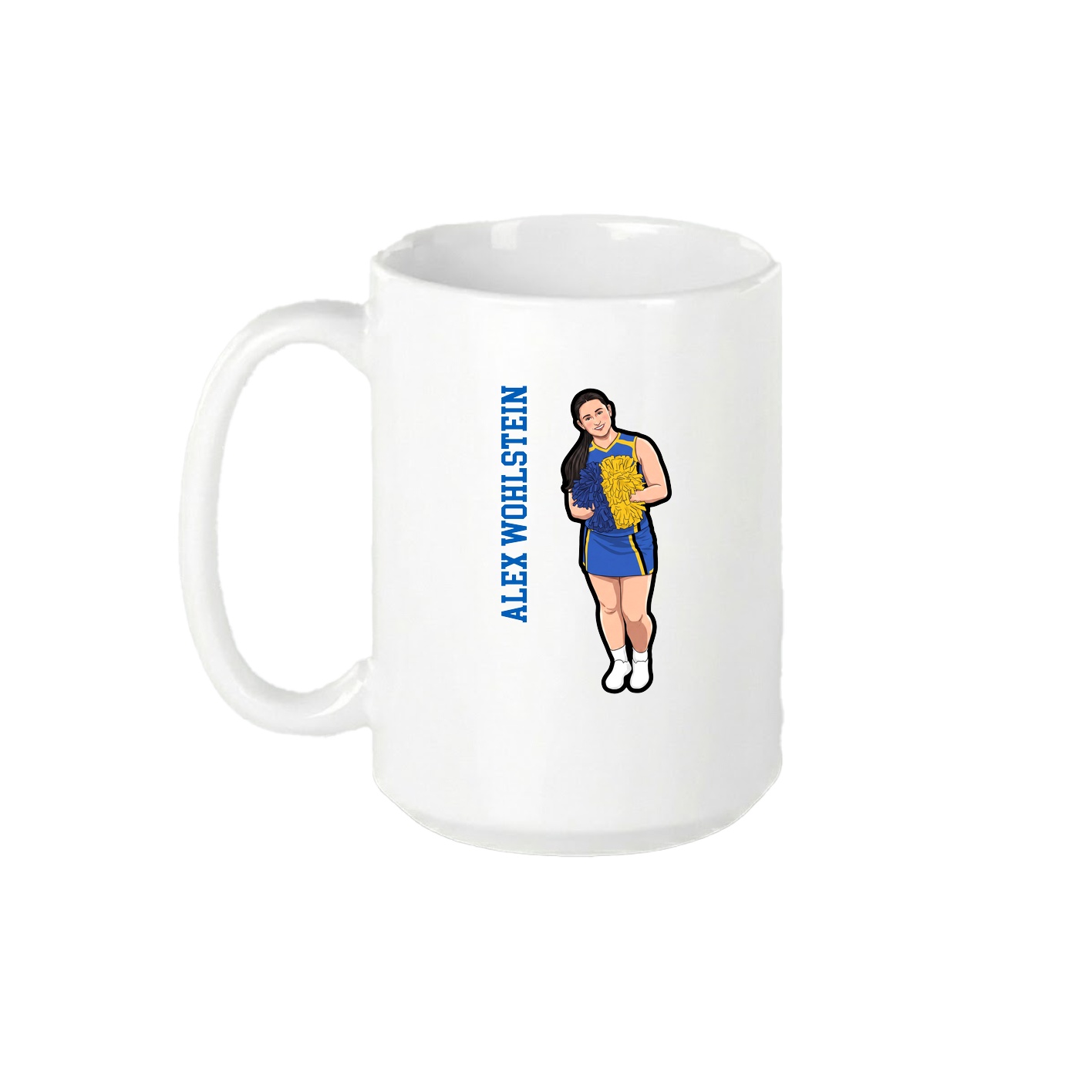 15oz Coffee Mug — Name Vertical in White