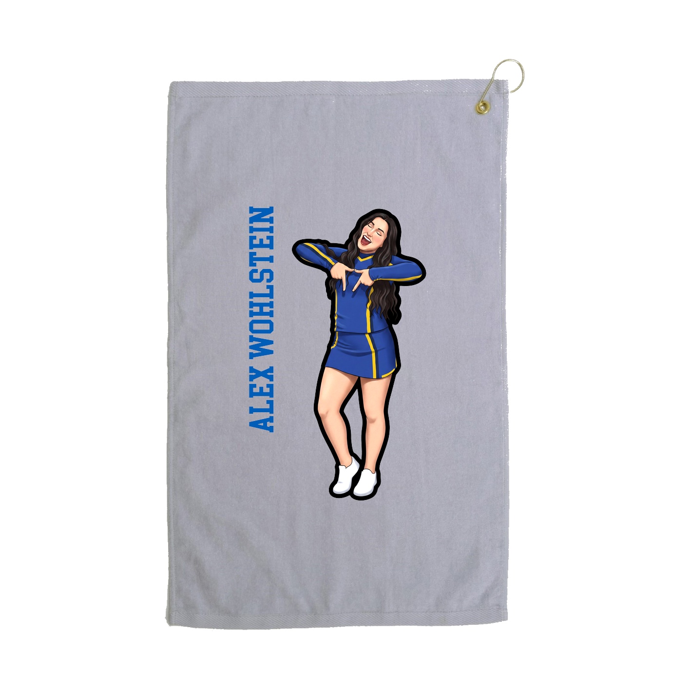 Golf Towel — Name Vertical in Grey