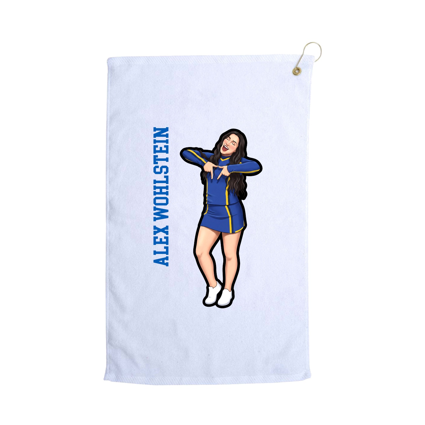 Golf Towel — Name Vertical in White