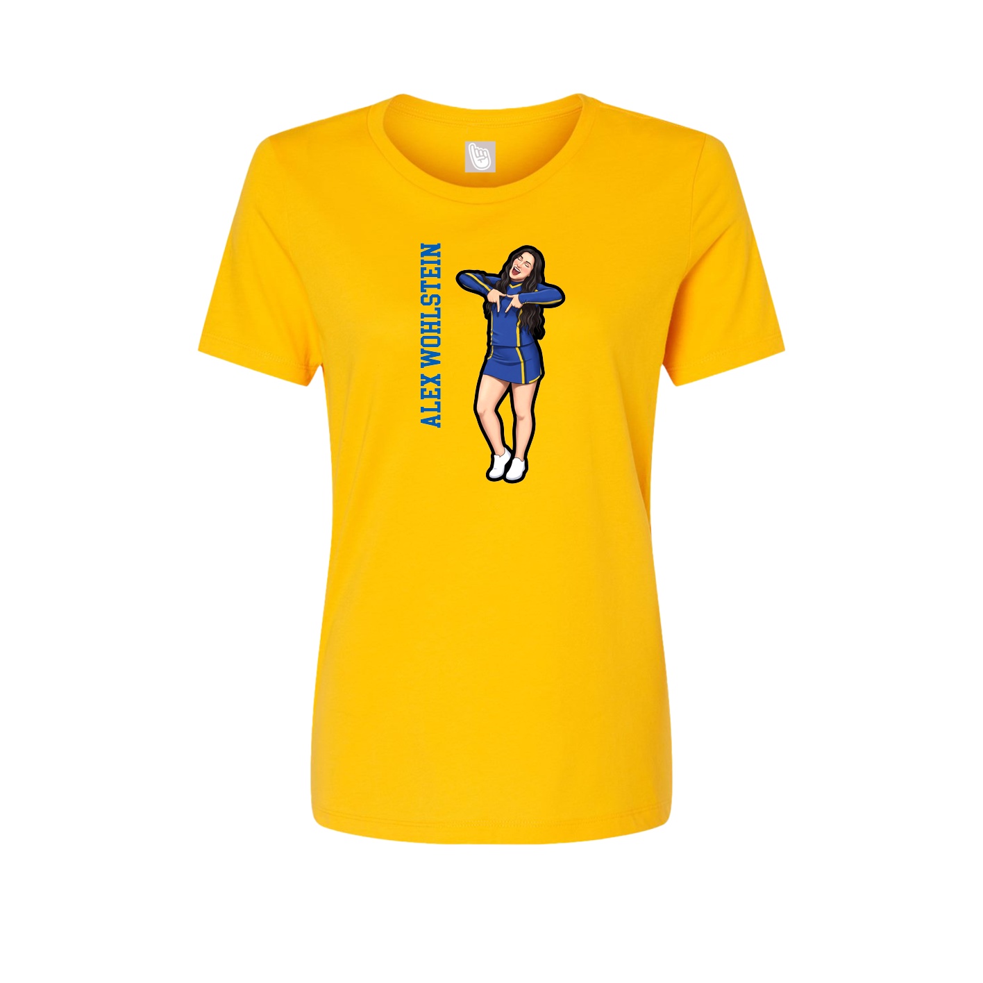 Womens Tee — Name Vertical in Gold
