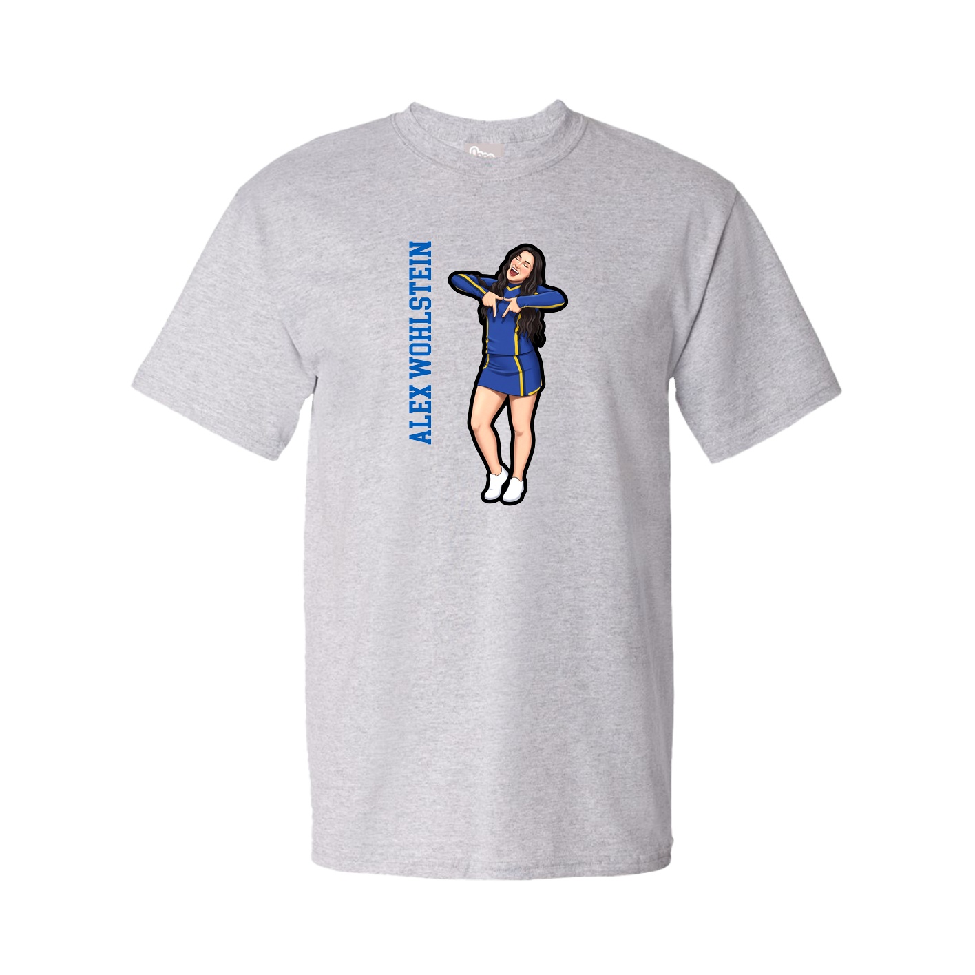 Youth Tee — Name Vertical in Grey